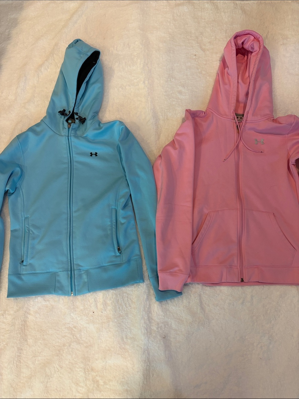 Under Armour Kids' Blue & Pink Hooded Zip-Up Sweatshirts